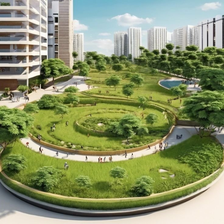 Enhancing Public Health Through Green Spaces landscape in modern urban development ppt